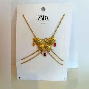 Zara NWT Gold Butterfly Body Chain